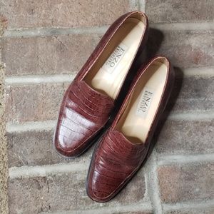 Enzo Angiolini brown leather loafers size 8